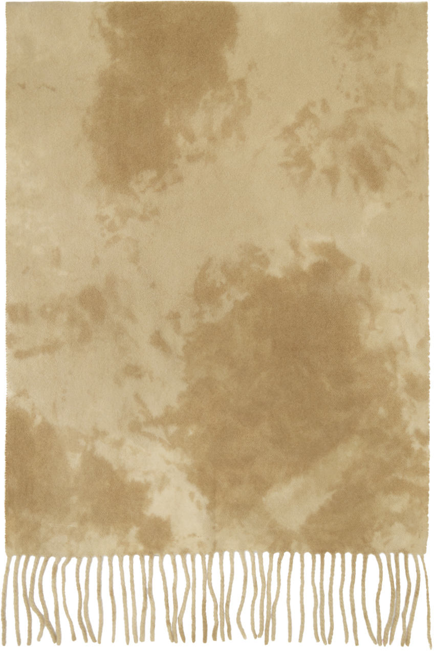 Shop Acne Studios Khaki Tie-dye Scarf In Ab6 Khaki Green
