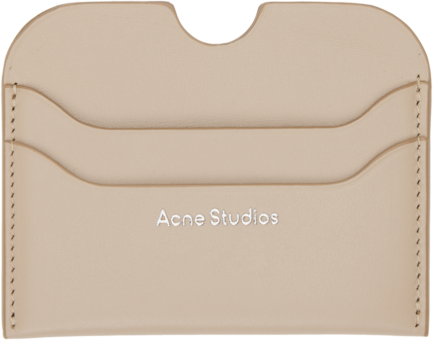 Acne Studios Taupe Slim Card Holder In Cgz Taupe Beige