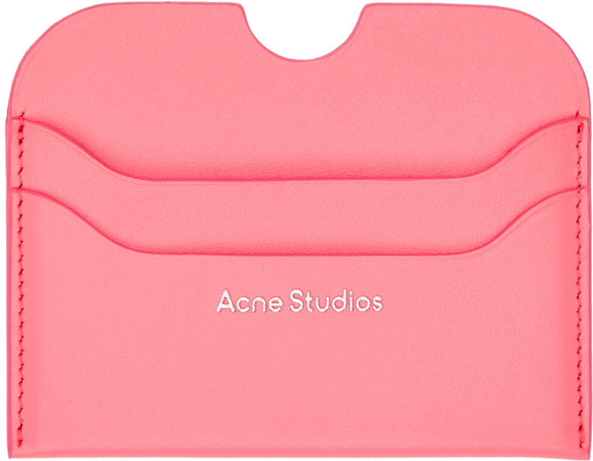 Acne Studios Pink Slim Card Holder In Cjg Electric Pink