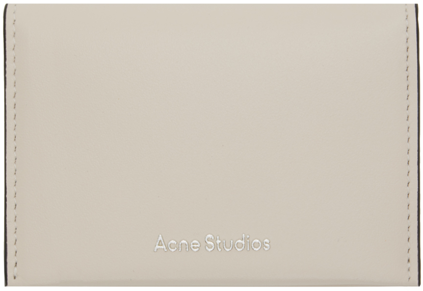 Shop Acne Studios Off-white Flap Card Holder In Al4 White/black