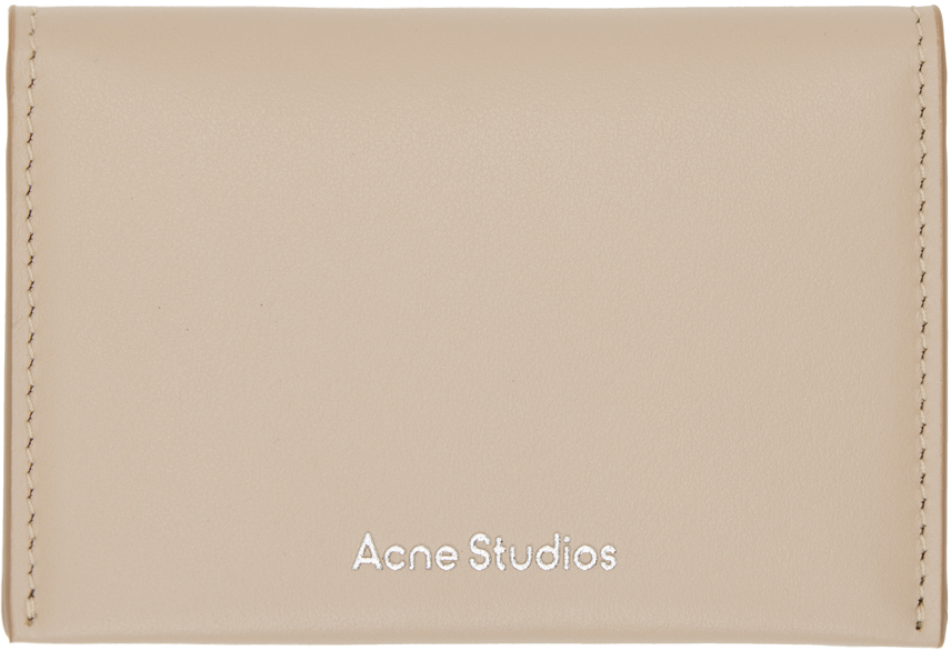 Acne Studios Taupe Bifold Card Holder In Cgz Taupe Beige