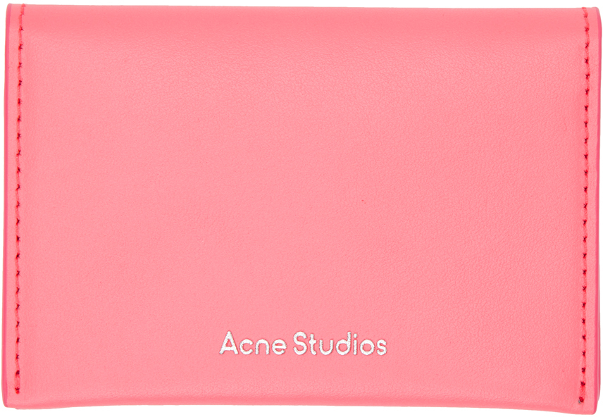 Acne Studios Pink Bifold Card Holder In Cjg Electric Pink