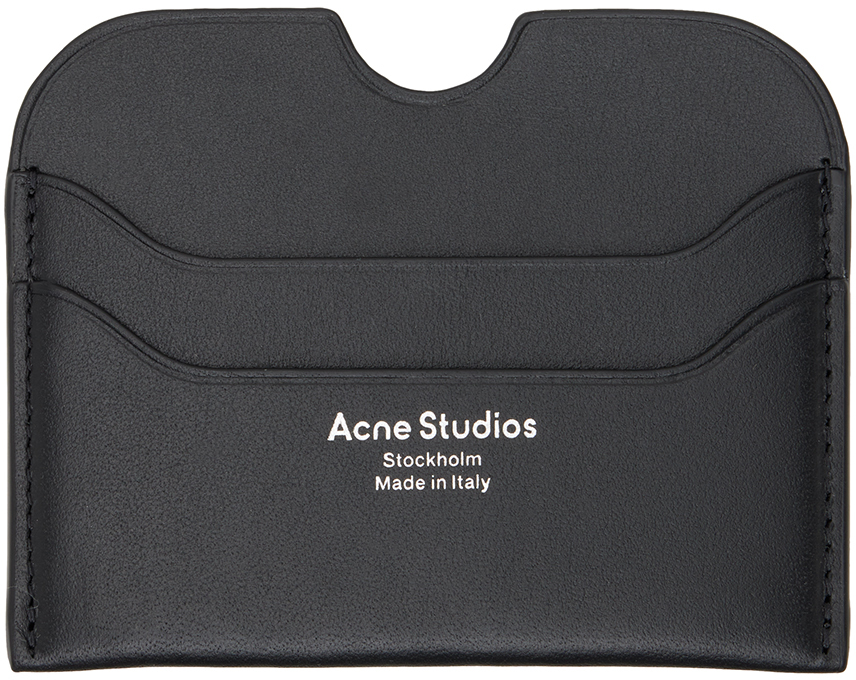 Acne Studios Black Leather Cardholder In 900 Black