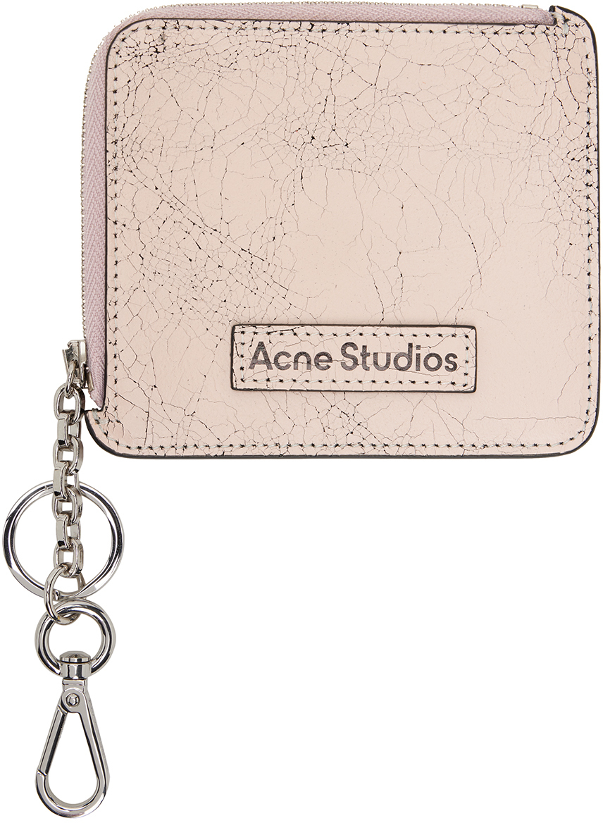Acne Studios Pink Zip Leather Wallet In Bky Pastel Pink