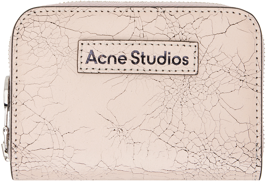 Acne Studios Pink Leather Zip Wallet In Bky Pastel Pink