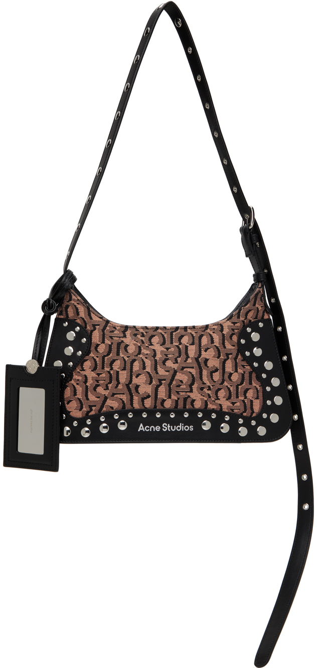 Shop Acne Studios Pink & Black Monogram Platt Mini Bag In Br0 Pink/black