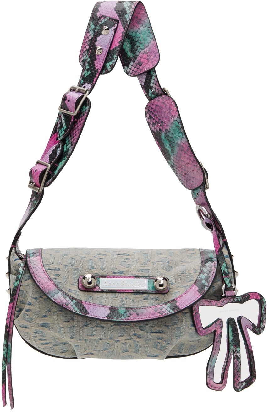 Shop Acne Studios Multicolor Denim Bag In Azb Light Blue/pink