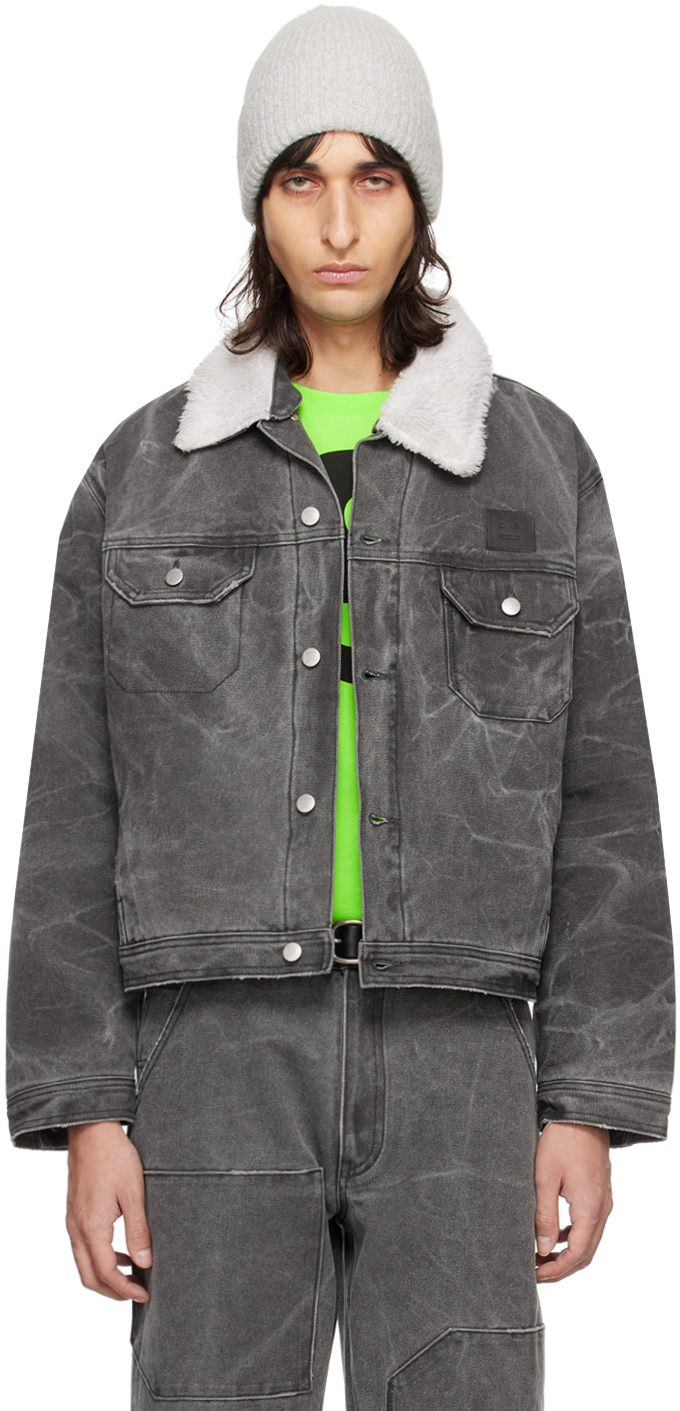 Acne Studios Gray Padded Jacket In Afh Carbon Grey