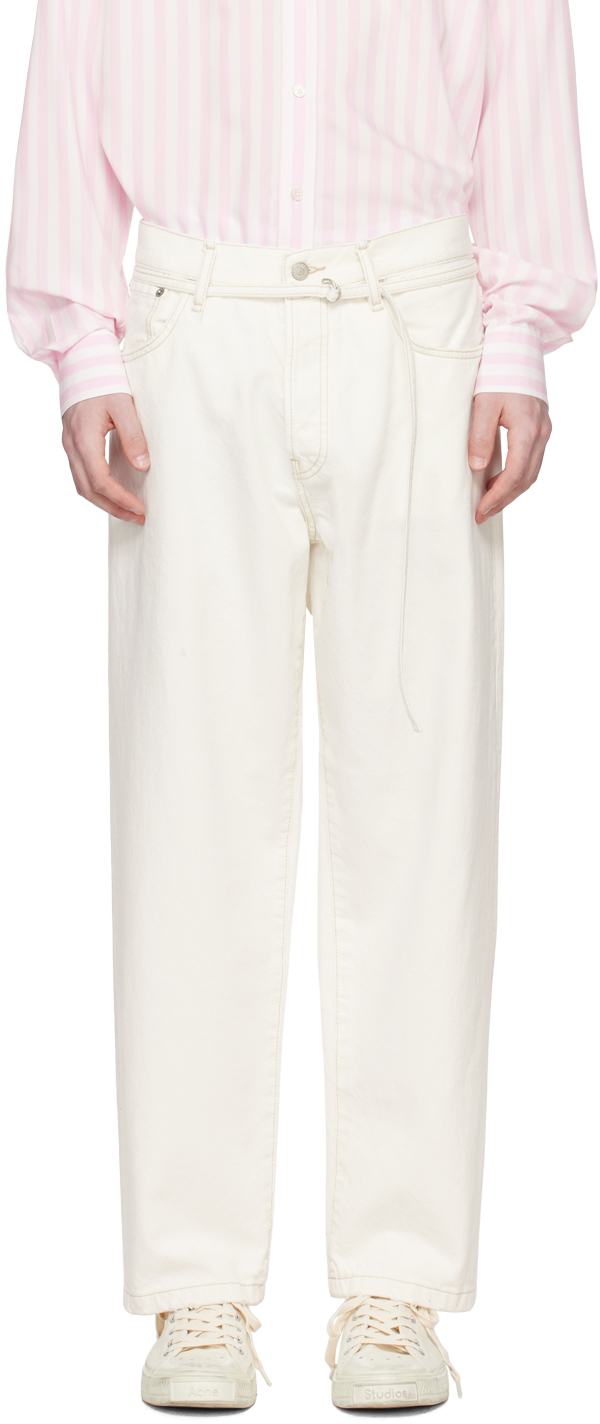 Shop Acne Studios White 1991 Jeans In Aeg Off White