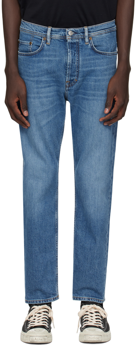 Acne Studios Blue Slim Fit Jeans In 863 Mid Blue
