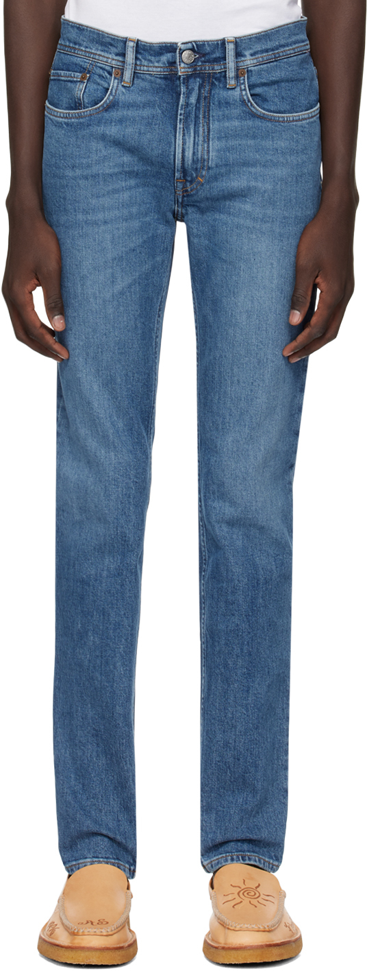 Acne Studios Blue Skinny Fit Jeans In 863 Mid Blue