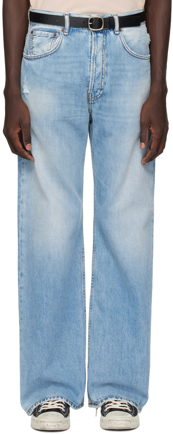 Acne Studios Blue Loose Fit Jeans In 228 Light Blue