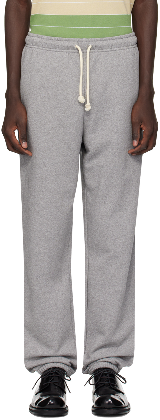 Shop Acne Studios Gray Drawstring Sweatpants In X92 Grey Melange