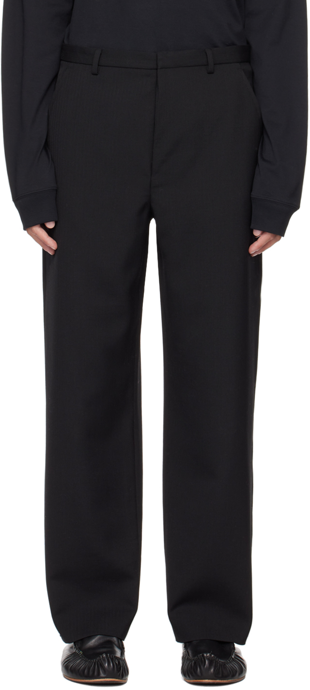Acne Studios Black Regular-fit Trousers In 900 Black