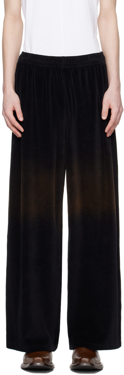 Black Embossed Trousers