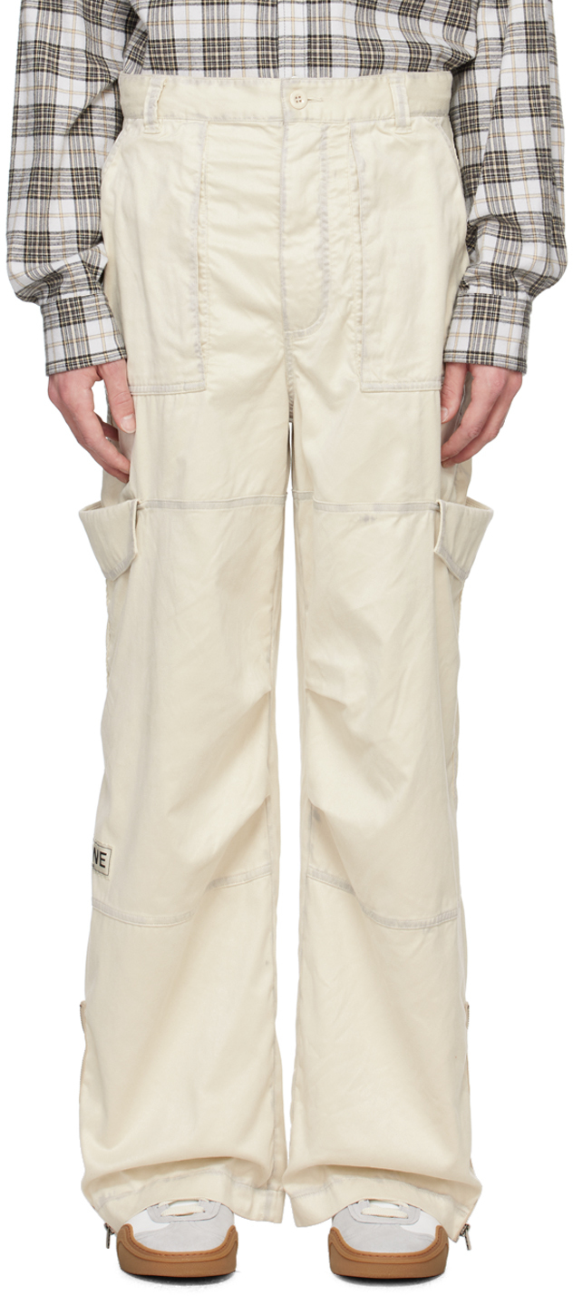 Off-White Faded Faux-Leather Cargo Pants
