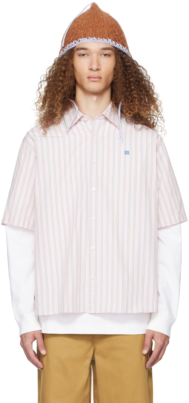 Acne Studios Pink Button-up Shirt In Cm5 Pink/yellow