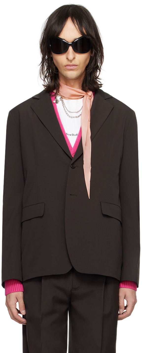 Acne Studios Brown Two-button Blazer In Ca8 Cacao Brown