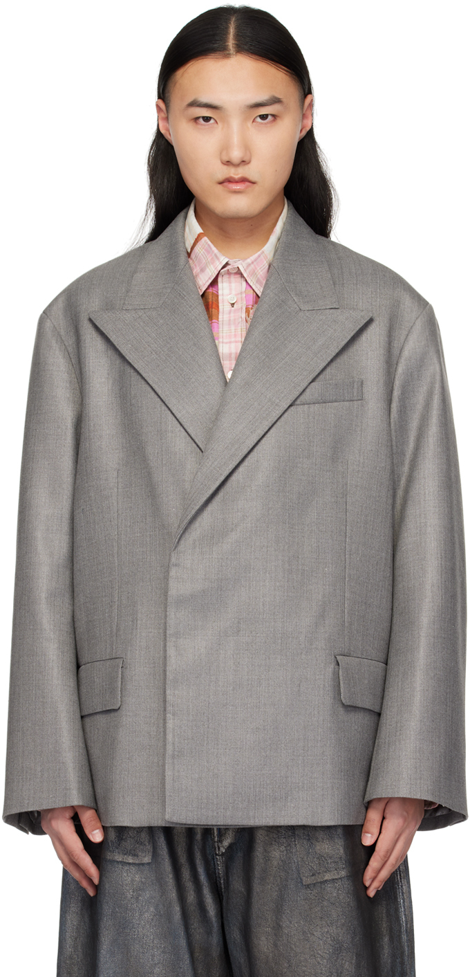 Gray Relaxed-Fit Blazer