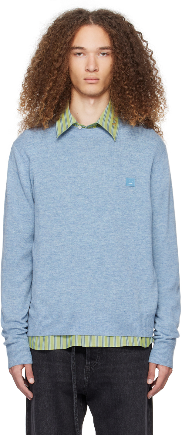Acne Studios Kivon Knitted Sweater In Dka Steel Blue