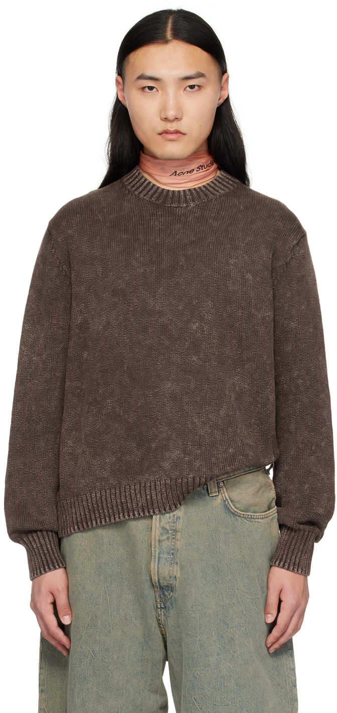 Brown Embroidered Sweater