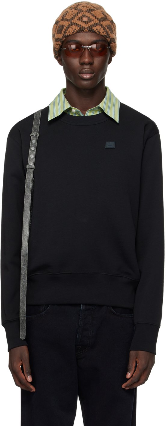 Acne Studios Black Patch Sweater In 900 Black