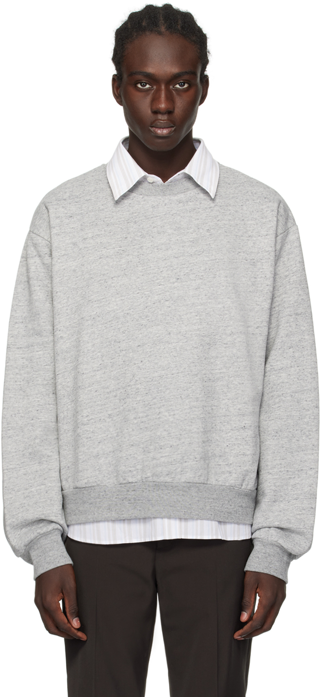 Acne Studios Gray Crewneck Sweater In Cc3 Marble Grey