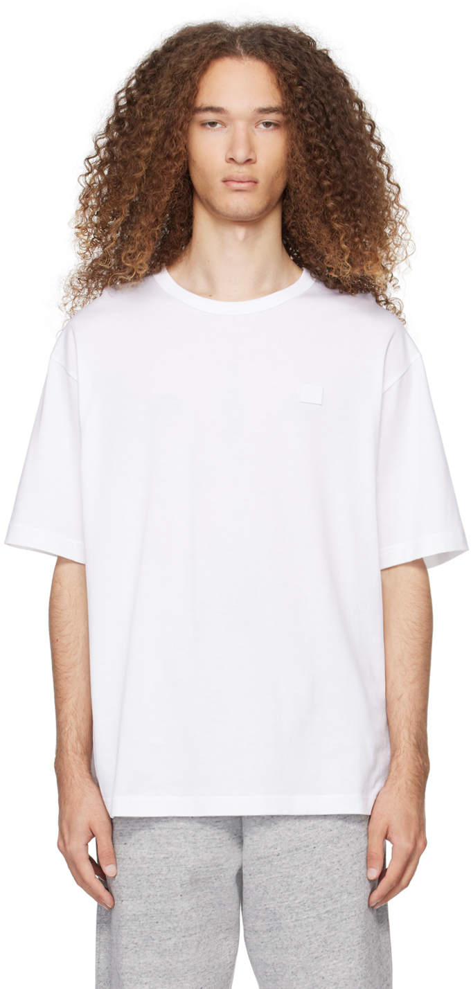 Acne Studios White Patch T-shirt In 183 Optic White