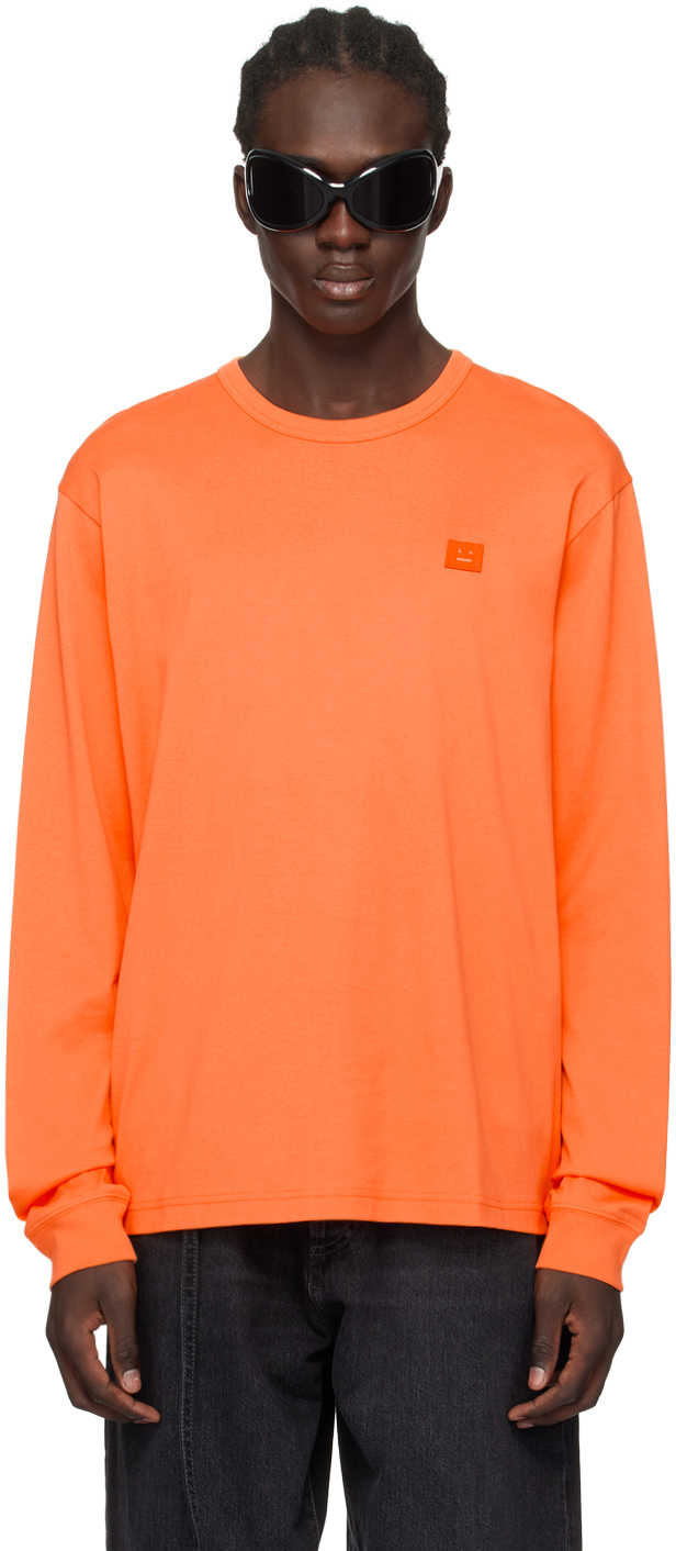 Acne Studios Long Sleeve Midi Dress in Orange