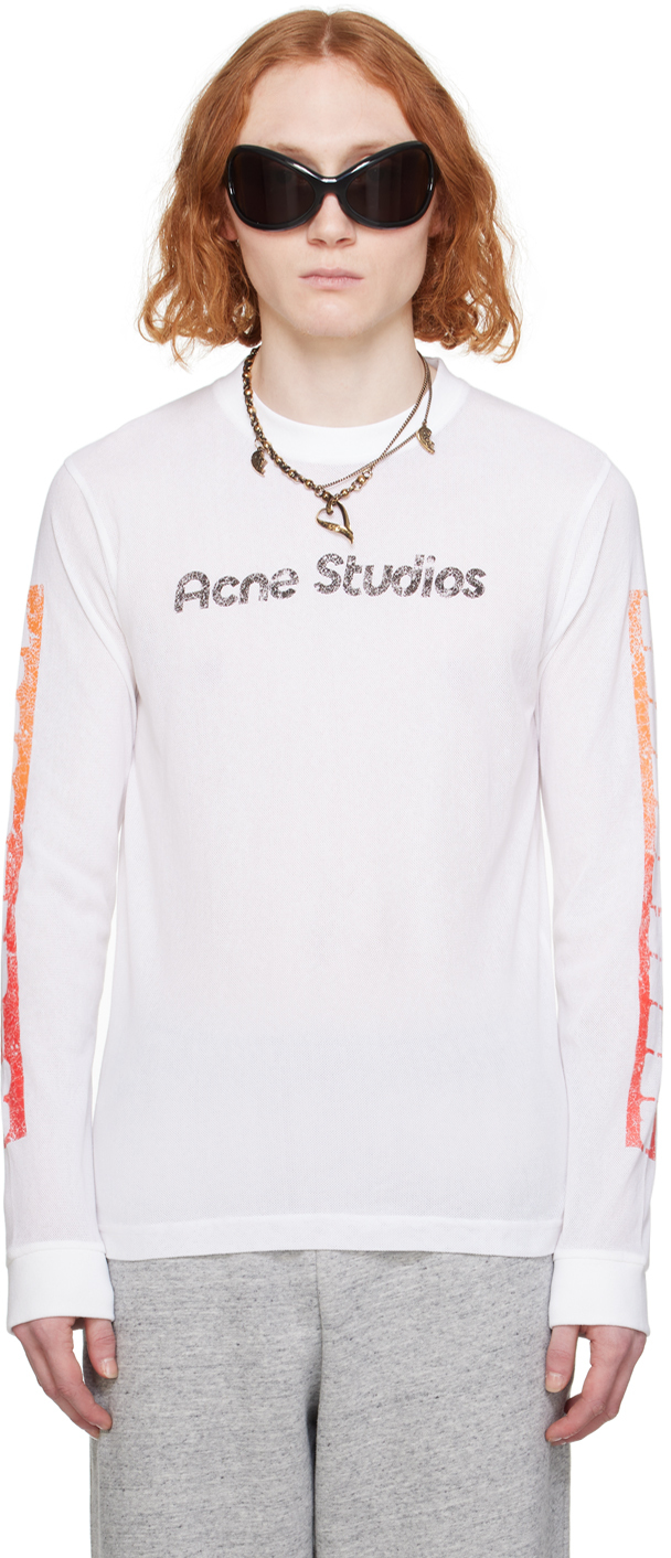 Acne Studios - Printed long sleeve t-shirt - Regular fit - Light pink