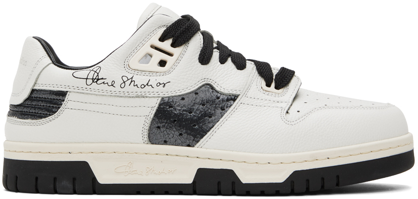 White & Black Low Top Sneakers by Acne Studios on Sale