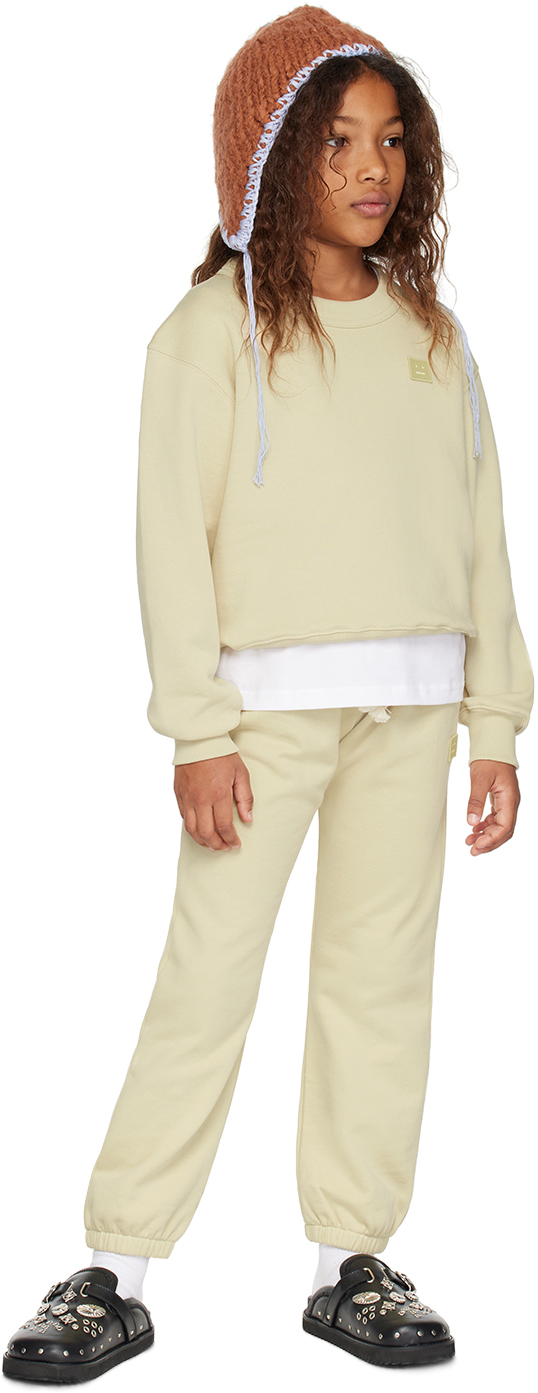 Acne Studios Logo-patch Cotton-jersey Jogging Bottoms In Green
