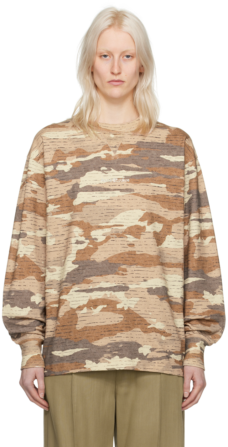 acne studios brown camouflage sweatshirt