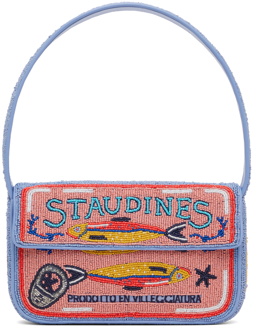 Staud: Pink & Blue Tommy Beaded Bag | SSENSE