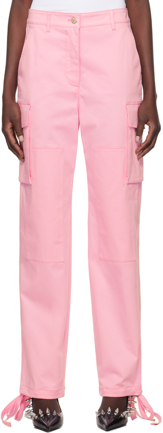Moschino Jeans Pink Panel Cargo Pants In A0222 Pink