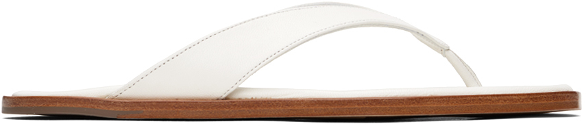 Staud: White Dante Thong Sandals | SSENSE