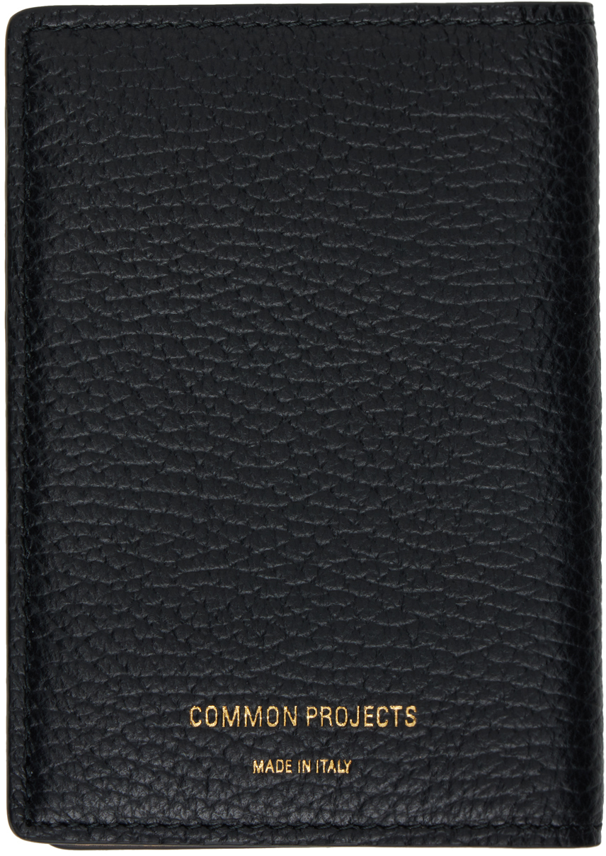 Shop Common Projects Black Folio Wallet In 7001 Black Textured