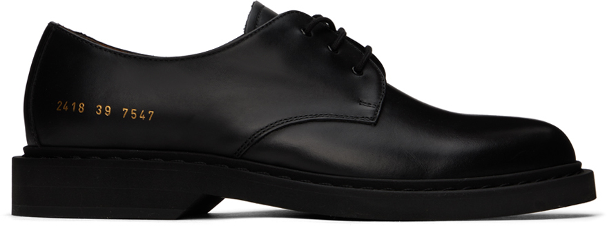 Black Leather Derbys by Common Projects on Sale