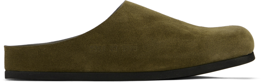 Shop Common Projects Khaki Clog Slip-on Loafers In 5773 Army Green