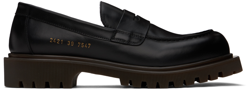 Black Chunk Sole Loafers