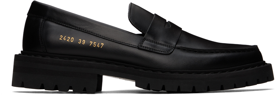 Black Chunk Sole Loafers