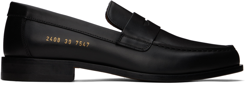 【関税込み】Common Projects ブラック レザー ローファー Common Projects: ブラック レザー ローファー | SSENSE 日本