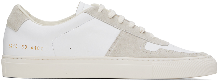 Common Projects White & Beige BBall Duo Sneakers