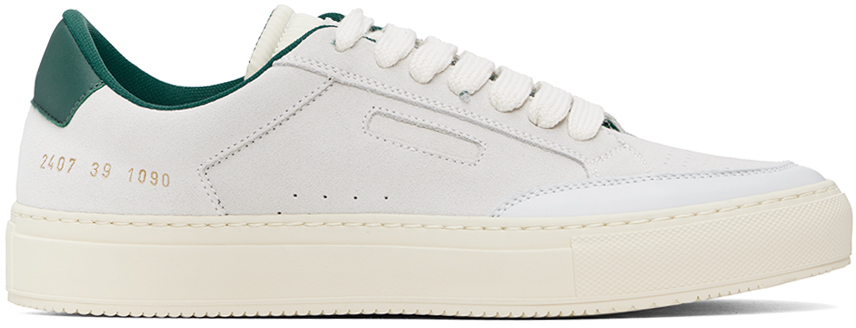 Off-White & Green Tennis Pro Sneakers