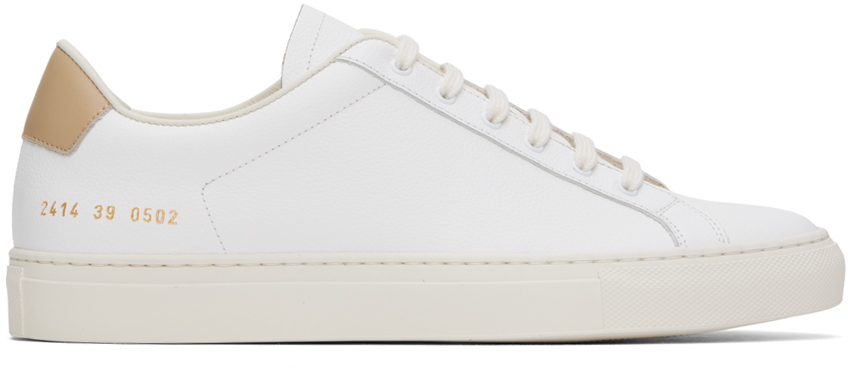 White & Beige Retro Bumpy Sneakers