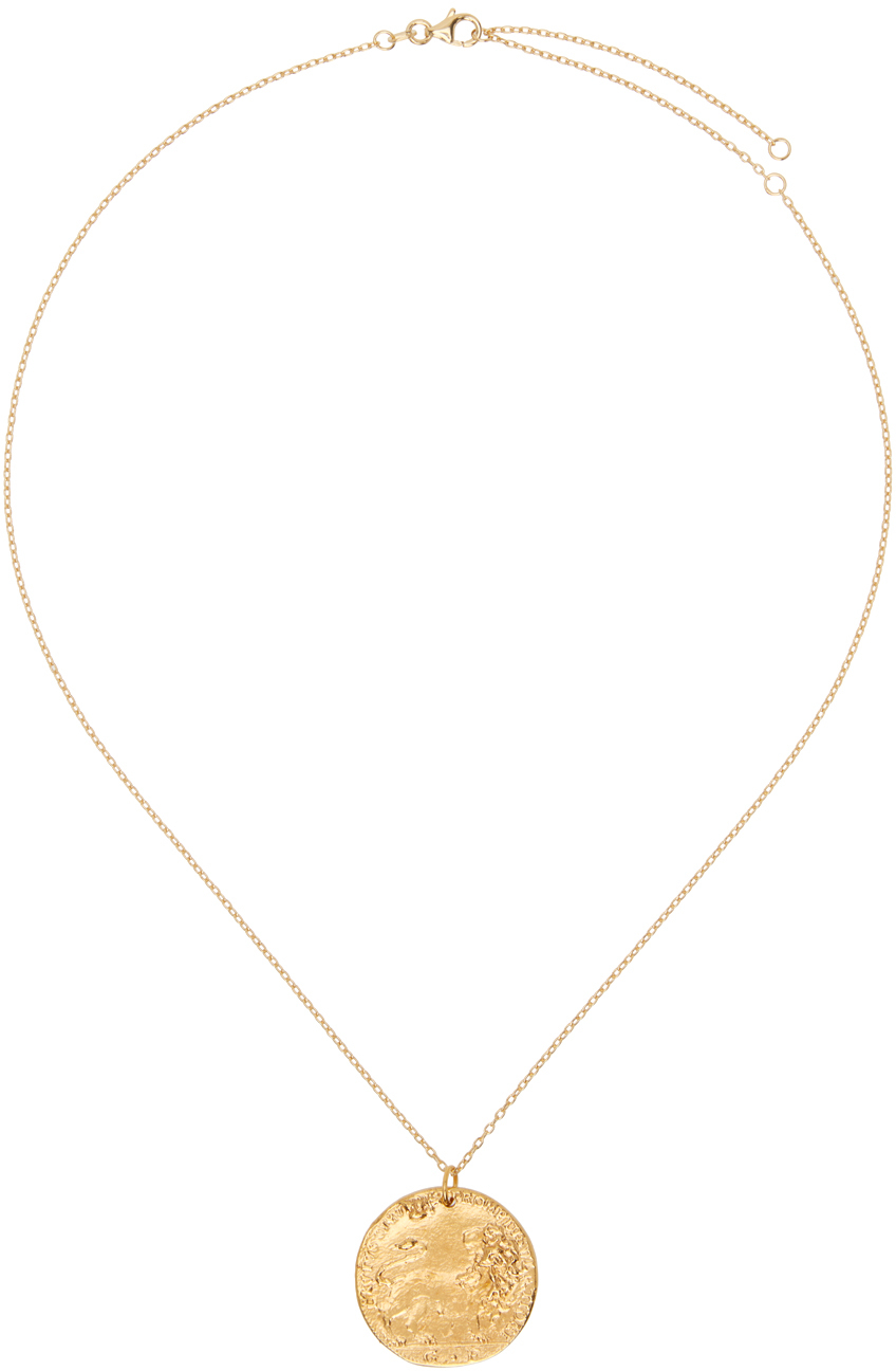 Gold 'Il Leone Medallion' Necklace