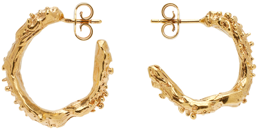 Alighieri Gold The Lunar Rocks Hoop Earrings SSENSE UK