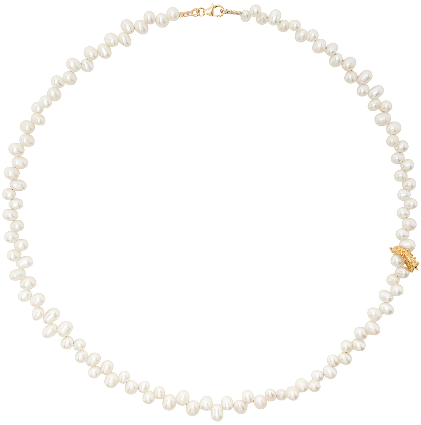 Alighieri White Pearl 'la Calliope' Choker In 24 Gold