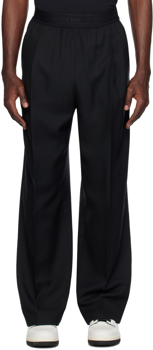 Stockholm Surfboard Club Black Relaxed-fit Trousers