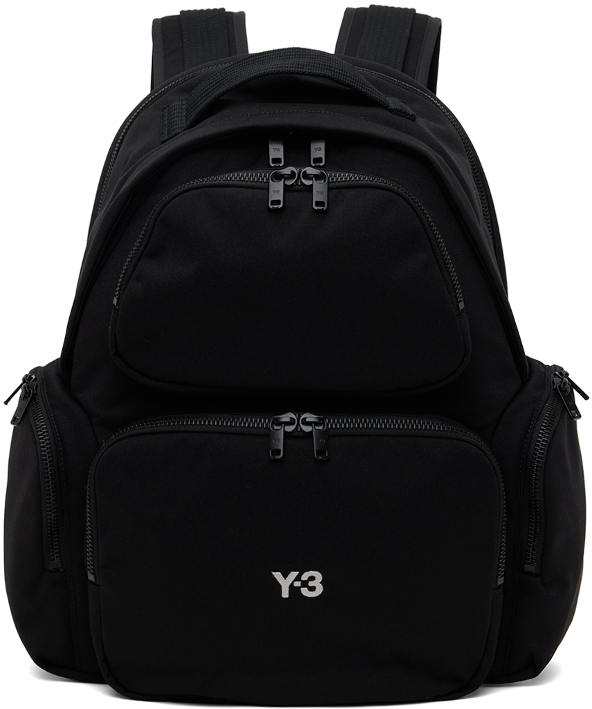 Shop Y-3 Black Canvas Backpack